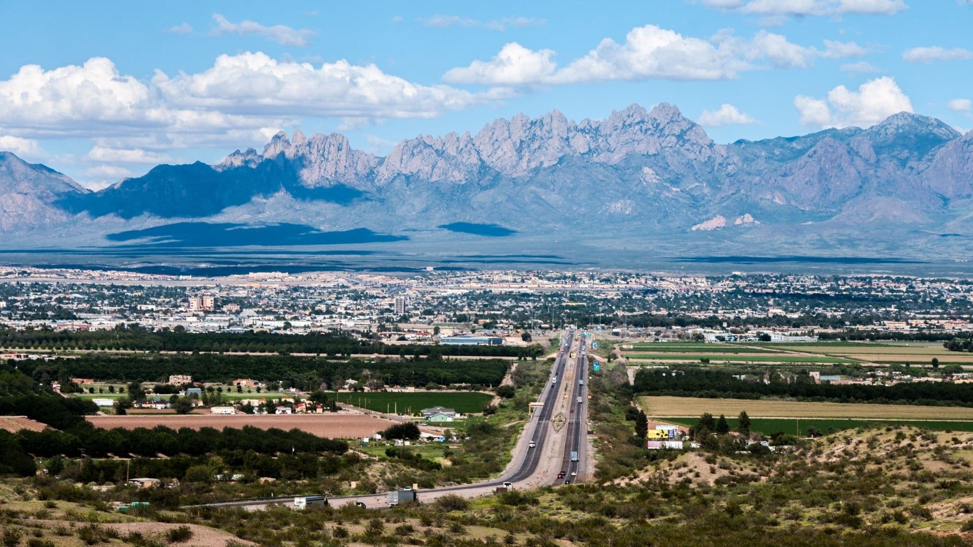 Las Cruces and the Organ Mountains in southern New Mexico