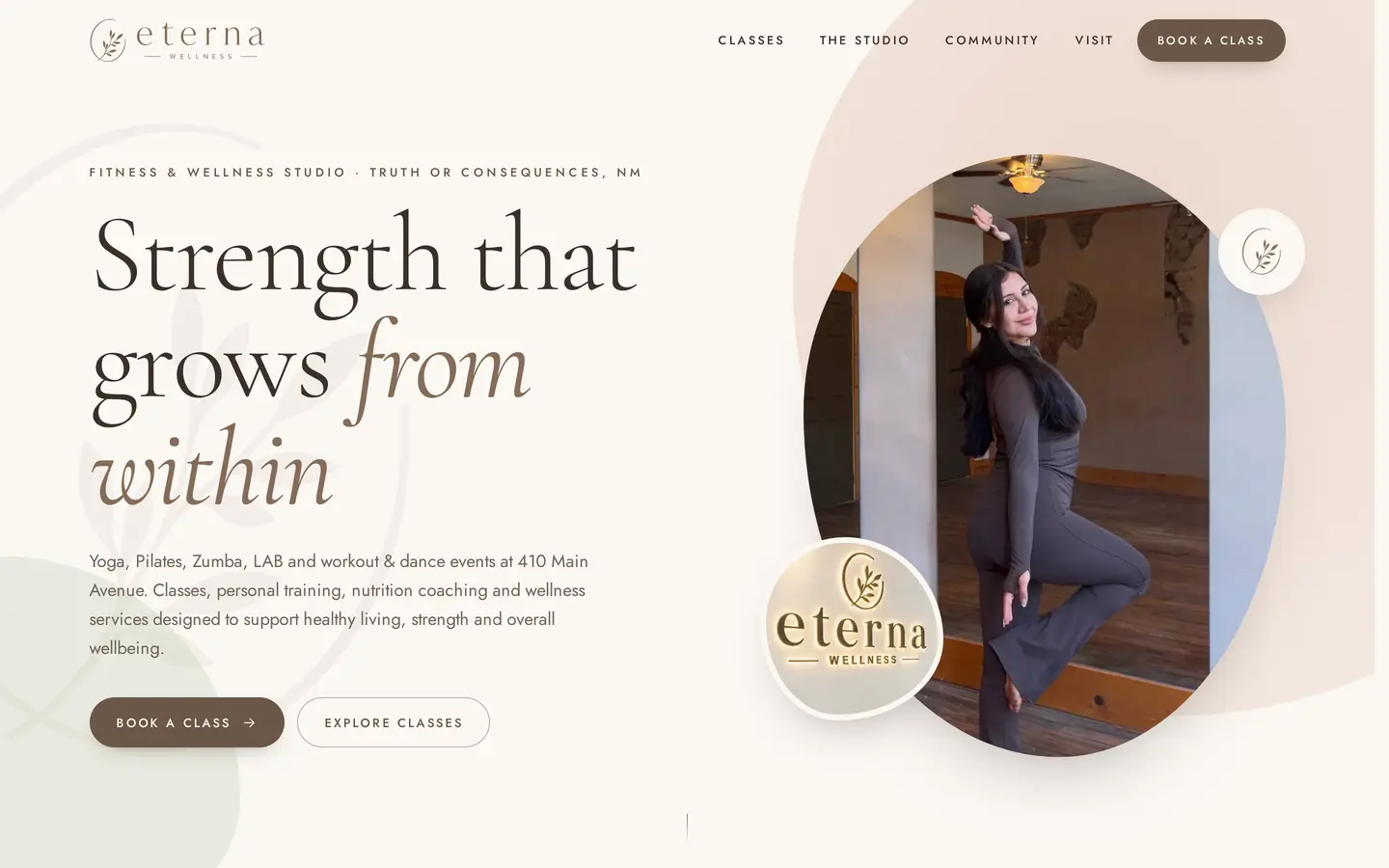 Eterna Wellness homepage